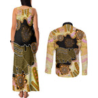 Australia Opal Wombat Couples Matching Tank Maxi Dress and Long Sleeve Button Shirt Aussie Aboriginal Art