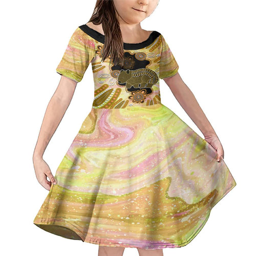 Australia Opal Wombat Family Matching Mermaid Dress and Hawaiian Shirt Aussie Aboriginal Art