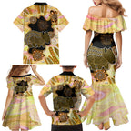 Australia Opal Wombat Family Matching Mermaid Dress and Hawaiian Shirt Aussie Aboriginal Art