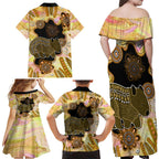 Australia Opal Wombat Family Matching Off Shoulder Maxi Dress and Hawaiian Shirt Aussie Aboriginal Art