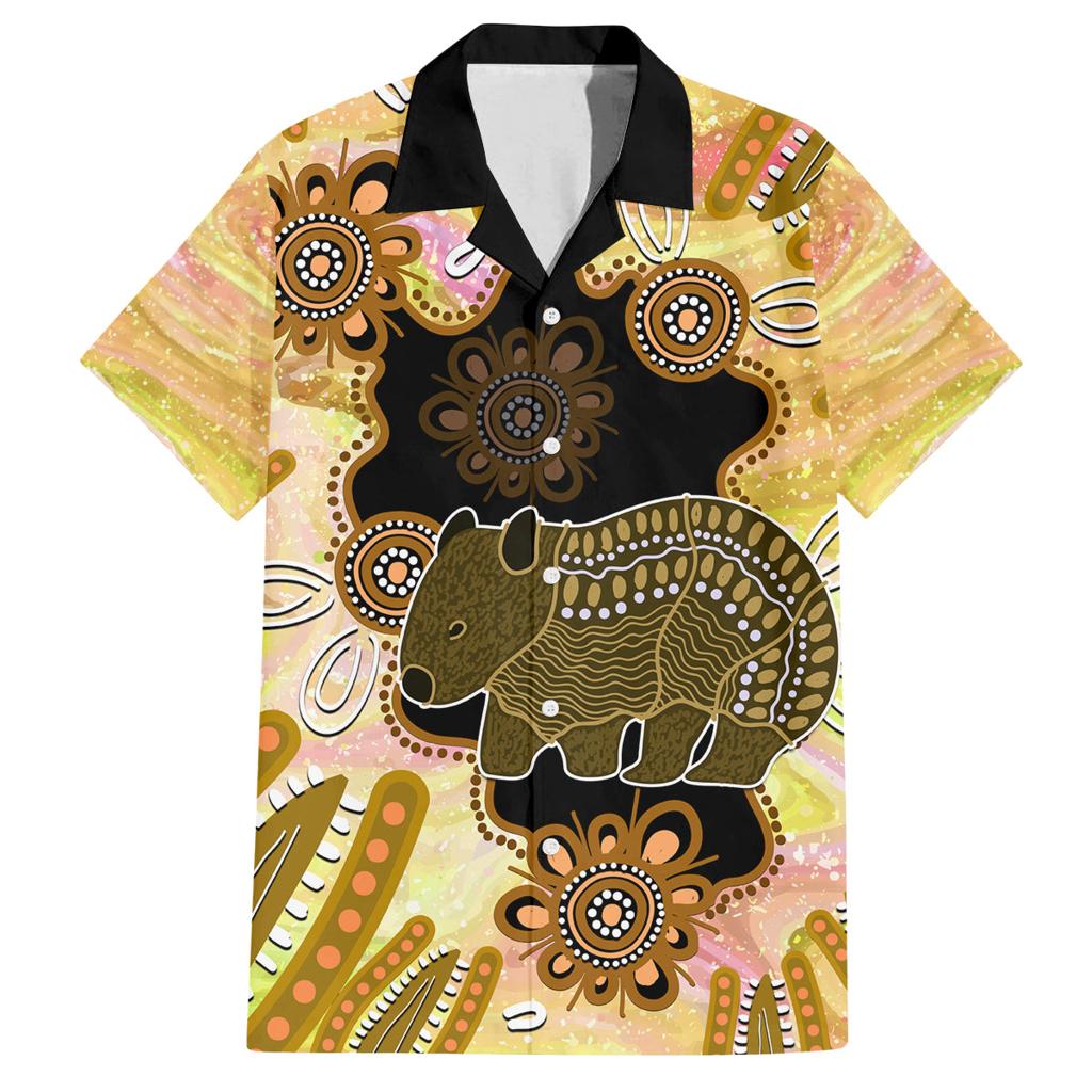 Australia Opal Wombat Family Matching Off Shoulder Maxi Dress and Hawaiian Shirt Aussie Aboriginal Art