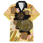 Australia Opal Wombat Family Matching Off Shoulder Maxi Dress and Hawaiian Shirt Aussie Aboriginal Art