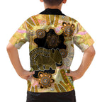 Australia Opal Wombat Family Matching Off Shoulder Short Dress and Hawaiian Shirt Aussie Aboriginal Art