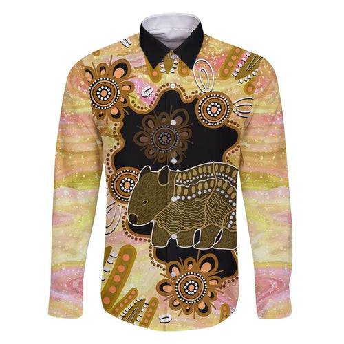 Australia Opal Wombat Family Matching Off Shoulder Short Dress and Hawaiian Shirt Aussie Aboriginal Art