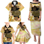 Australia Opal Wombat Family Matching Puletasi and Hawaiian Shirt Aussie Aboriginal Art