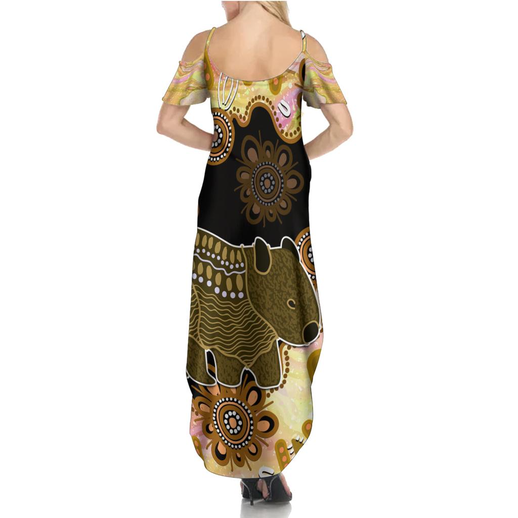 Australia Opal Wombat Family Matching Summer Maxi Dress and Hawaiian Shirt Aussie Aboriginal Art