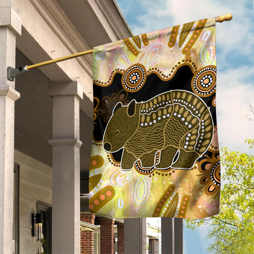 Australia Opal Wombat Garden Flag Aussie Aboriginal Art