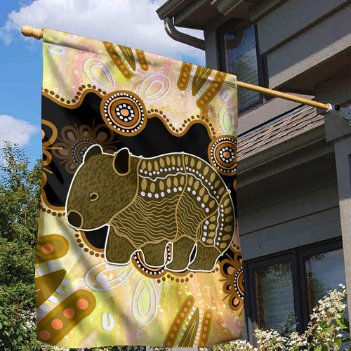 Australia Opal Wombat Garden Flag Aussie Aboriginal Art