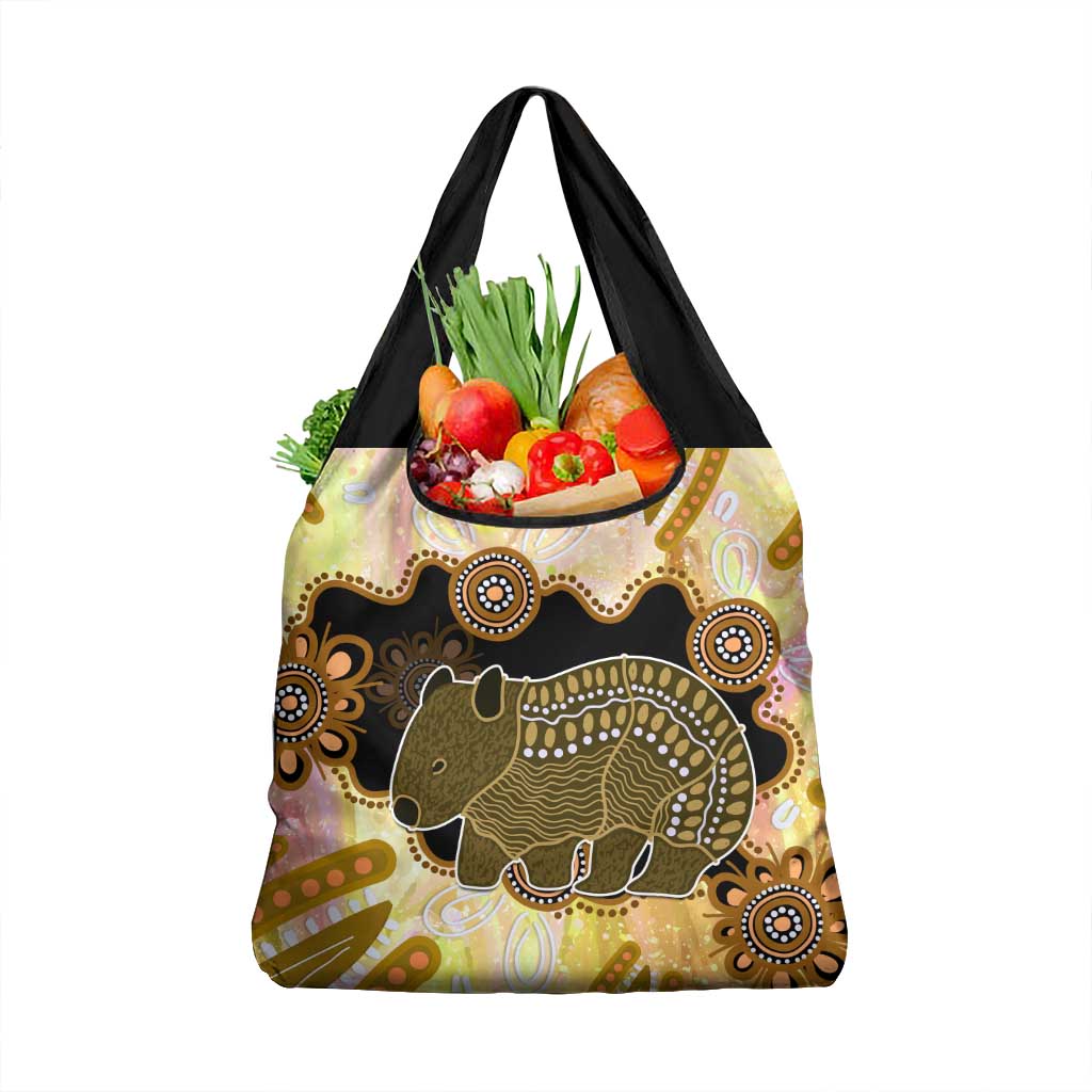 Australia Opal Wombat Grocery Bag Aussie Aboriginal Art