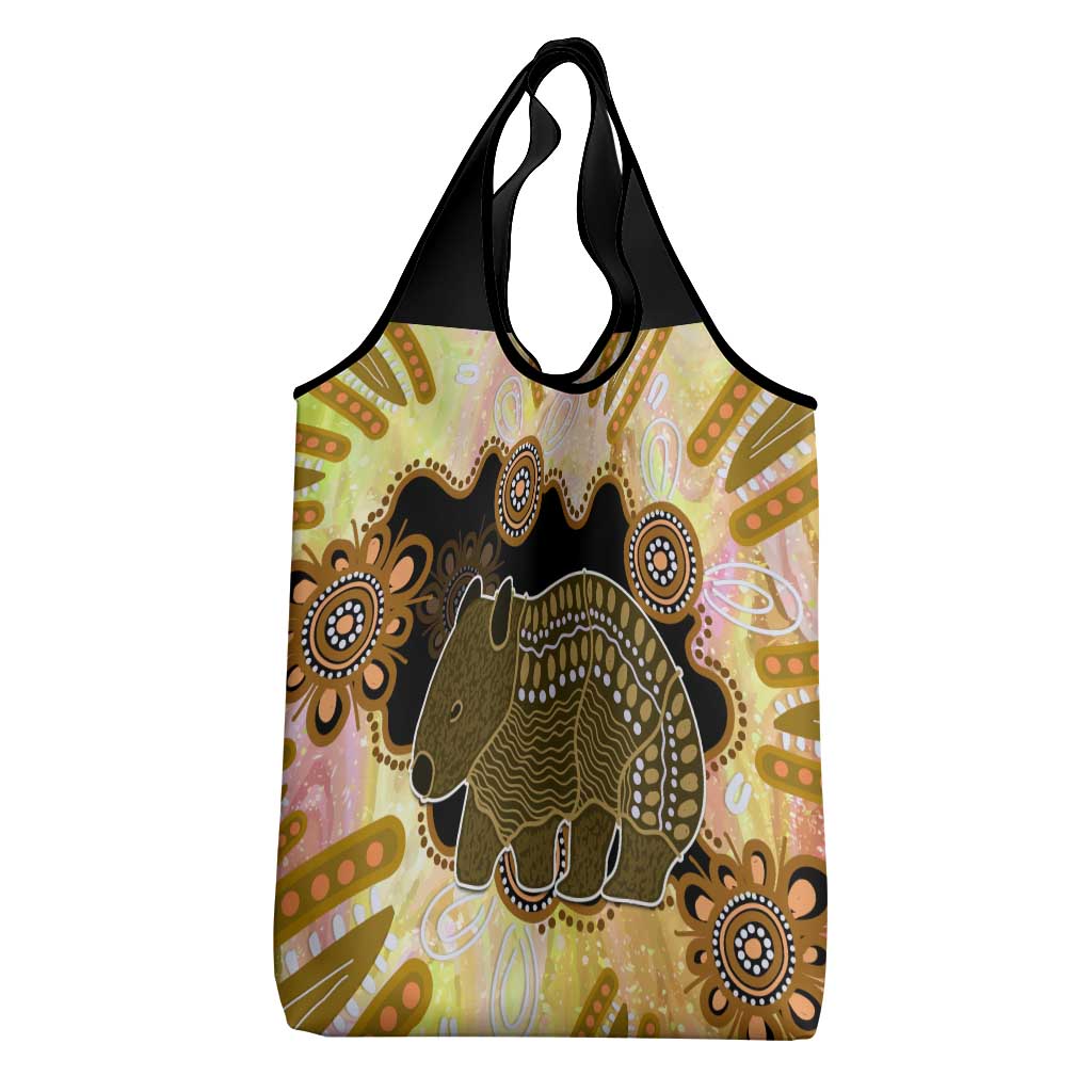 Australia Opal Wombat Grocery Bag Aussie Aboriginal Art