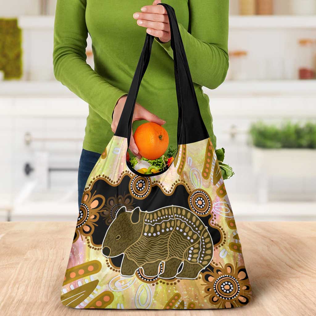 Australia Opal Wombat Grocery Bag Aussie Aboriginal Art