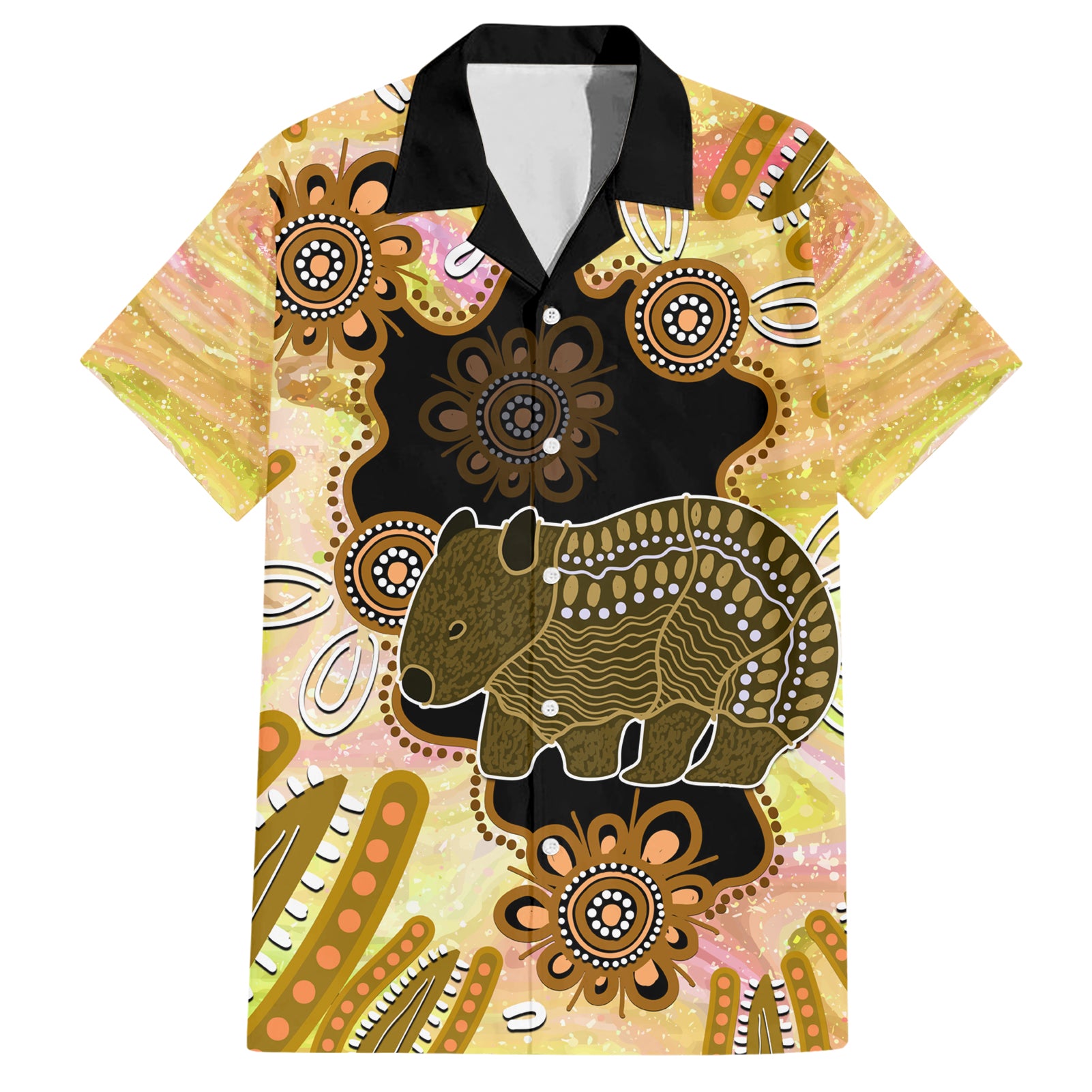 Australia Opal Wombat Hawaiian Shirt Aussie Aboriginal Art