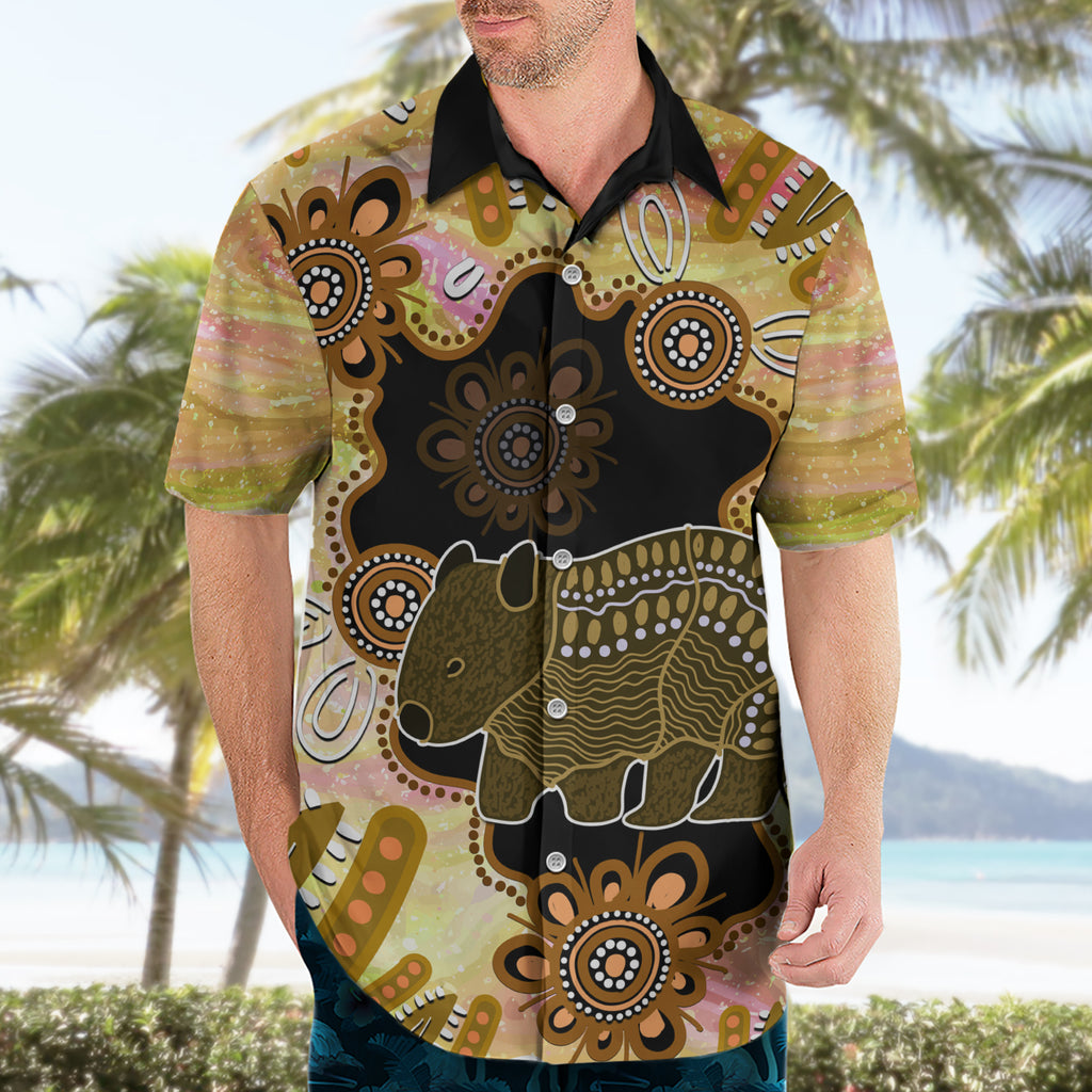 Australia Opal Wombat Hawaiian Shirt Aussie Aboriginal Art