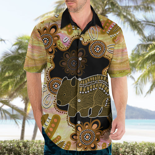 Australia Opal Wombat Hawaiian Shirt Aussie Aboriginal Art