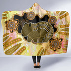 Australia Opal Wombat Hooded Blanket Aussie Aboriginal Art