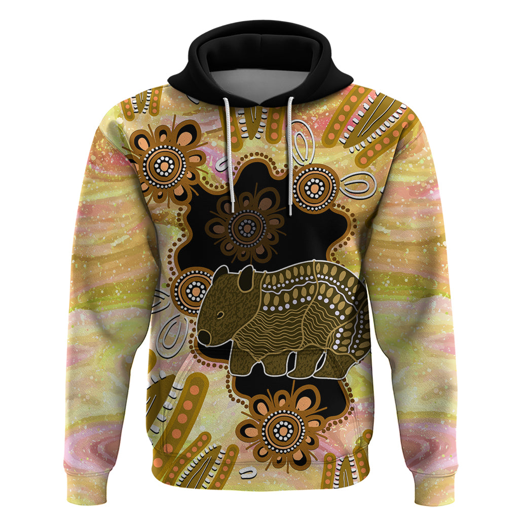 Australia Opal Wombat Hoodie Aussie Aboriginal Art