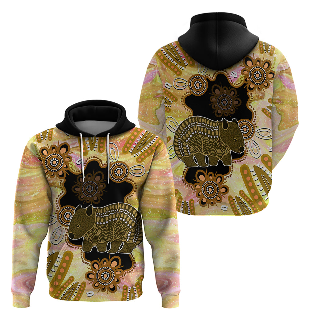Australia Opal Wombat Hoodie Aussie Aboriginal Art