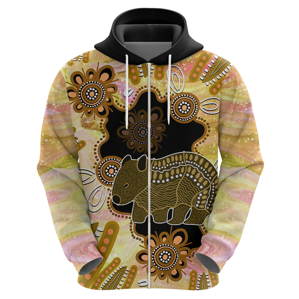 Australia Opal Wombat Hoodie Aussie Aboriginal Art
