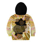 Australia Opal Wombat Kid Hoodie Aussie Aboriginal Art