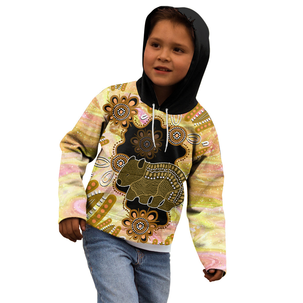Australia Opal Wombat Kid Hoodie Aussie Aboriginal Art