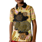Australia Opal Wombat Kid Polo Shirt Aussie Aboriginal Art
