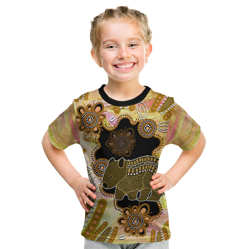 Australia Opal Wombat Kid T Shirt Aussie Aboriginal Art