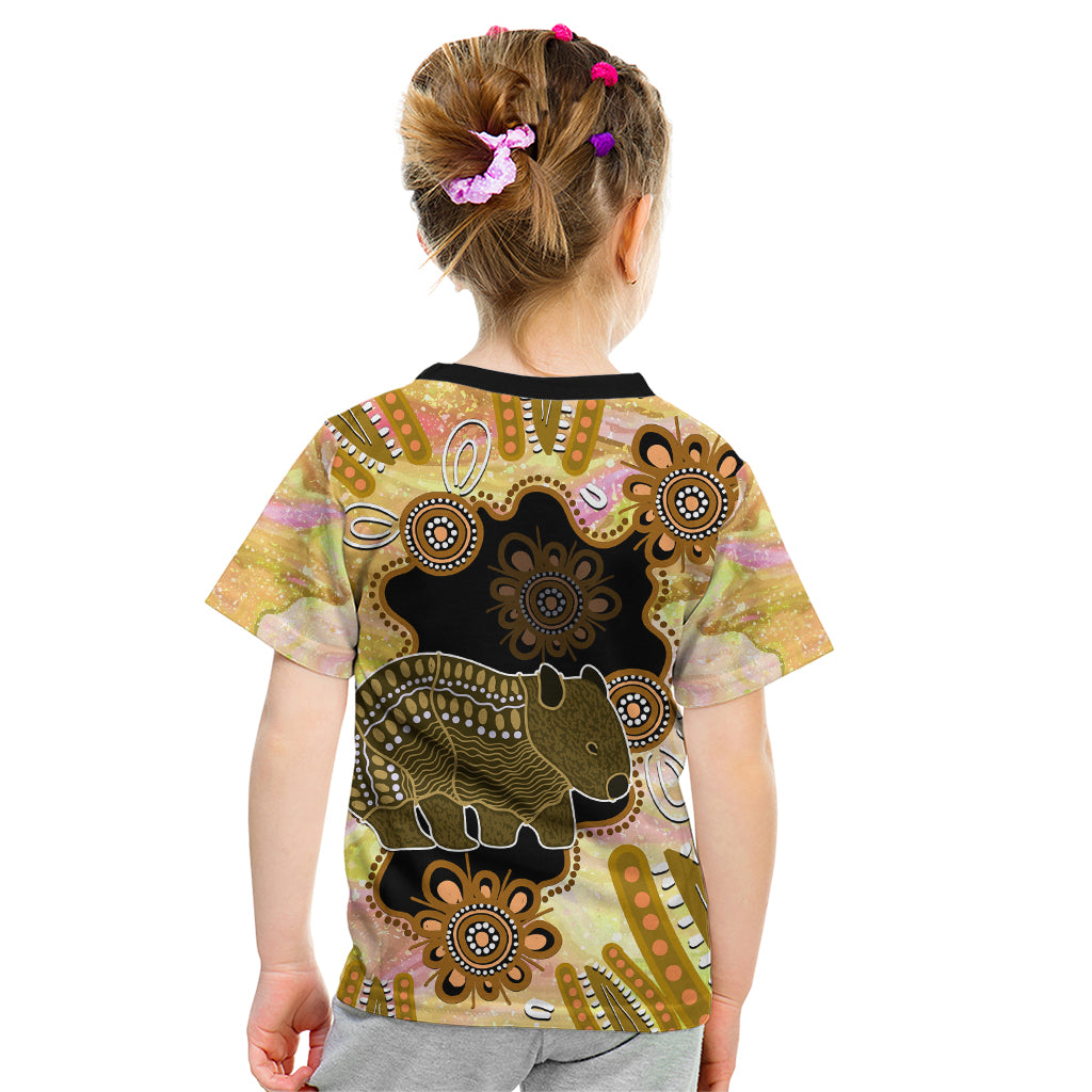 Australia Opal Wombat Kid T Shirt Aussie Aboriginal Art