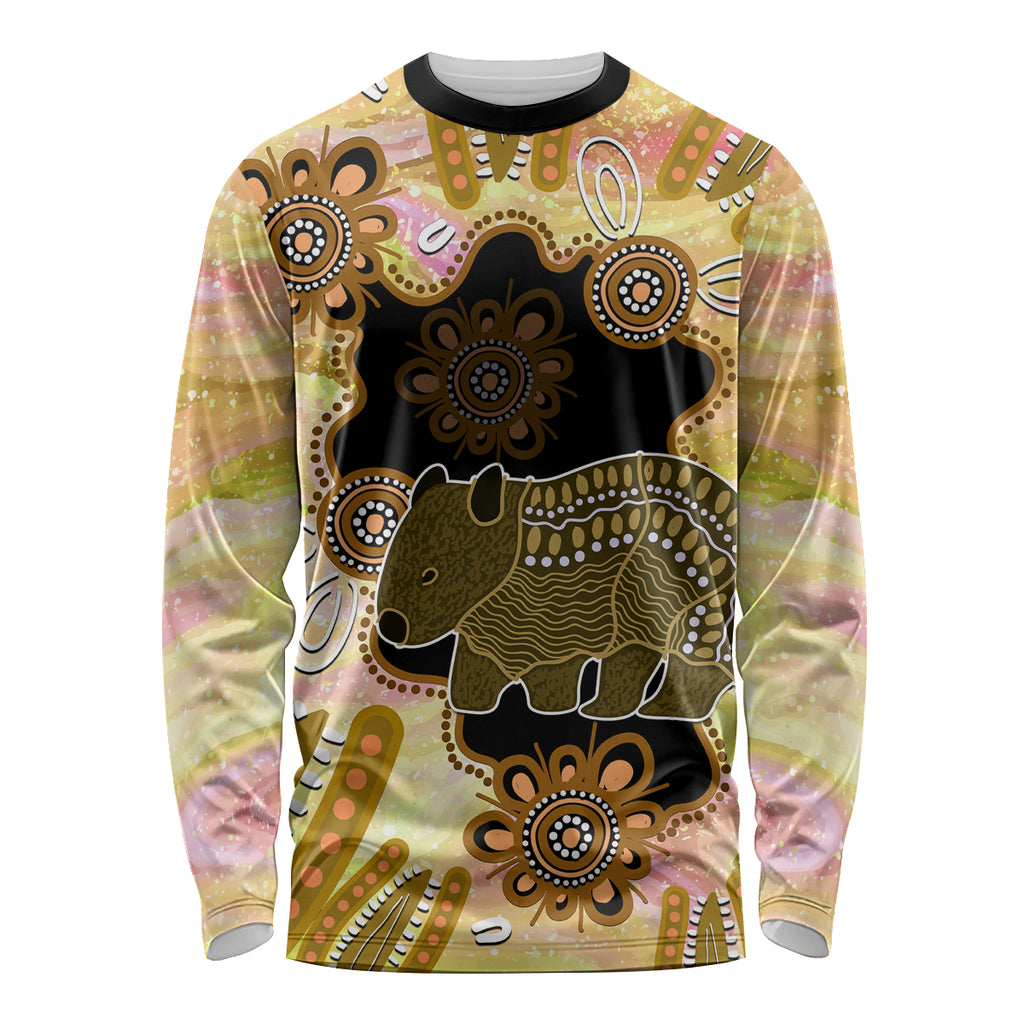 Australia Opal Wombat Long Sleeve Shirt Aussie Aboriginal Art