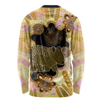 Australia Opal Wombat Long Sleeve Shirt Aussie Aboriginal Art