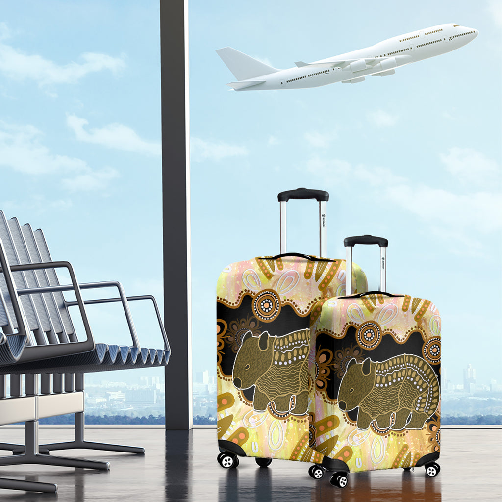 Australia Opal Wombat Luggage Cover Aussie Aboriginal Art