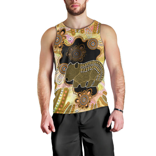 Australia Opal Wombat Men Tank Top Aussie Aboriginal Art