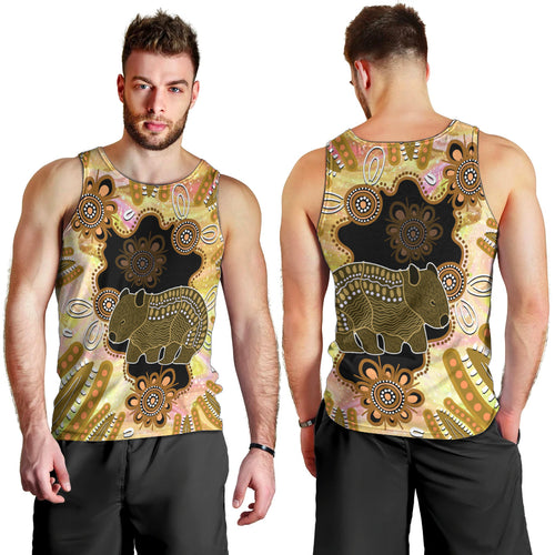 Australia Opal Wombat Men Tank Top Aussie Aboriginal Art
