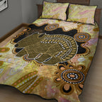 Australia Opal Wombat Quilt Bed Set Aussie Aboriginal Art