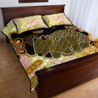 Australia Opal Wombat Quilt Bed Set Aussie Aboriginal Art