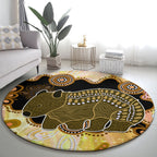 Australia Opal Wombat Round Carpet Aussie Aboriginal Art