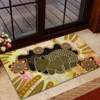 Australia Opal Wombat Rubber Doormat Aussie Aboriginal Art