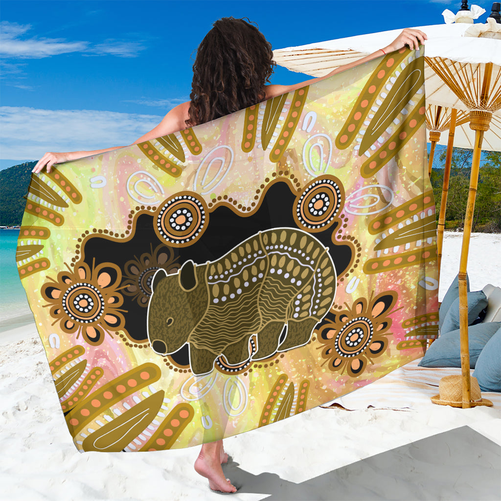 Australia Opal Wombat Sarong Aussie Aboriginal Art