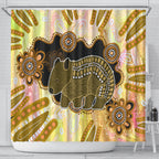 Australia Opal Wombat Shower Curtain Aussie Aboriginal Art