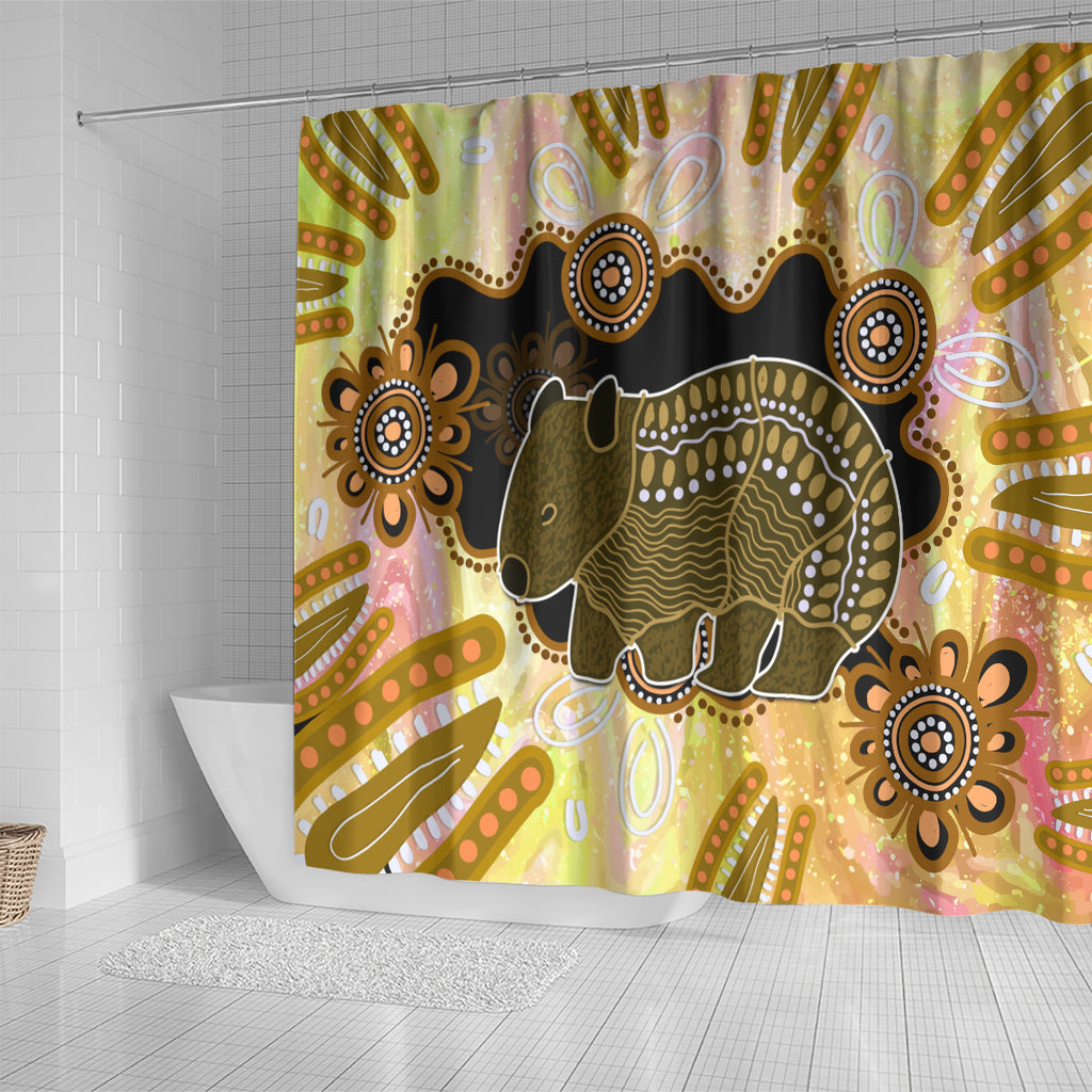 Australia Opal Wombat Shower Curtain Aussie Aboriginal Art