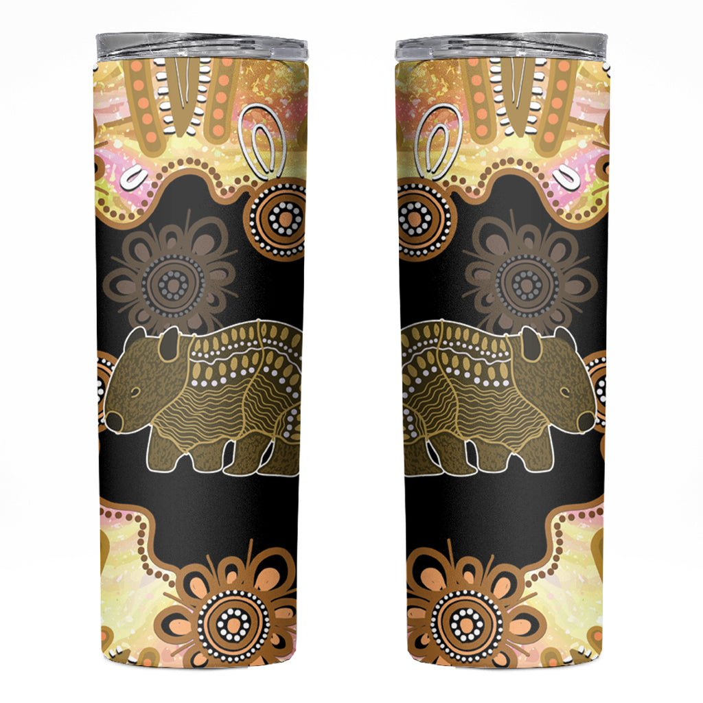 Australia Opal Wombat Skinny Tumbler Aussie Aboriginal Art