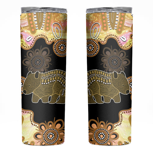 Australia Opal Wombat Skinny Tumbler Aussie Aboriginal Art