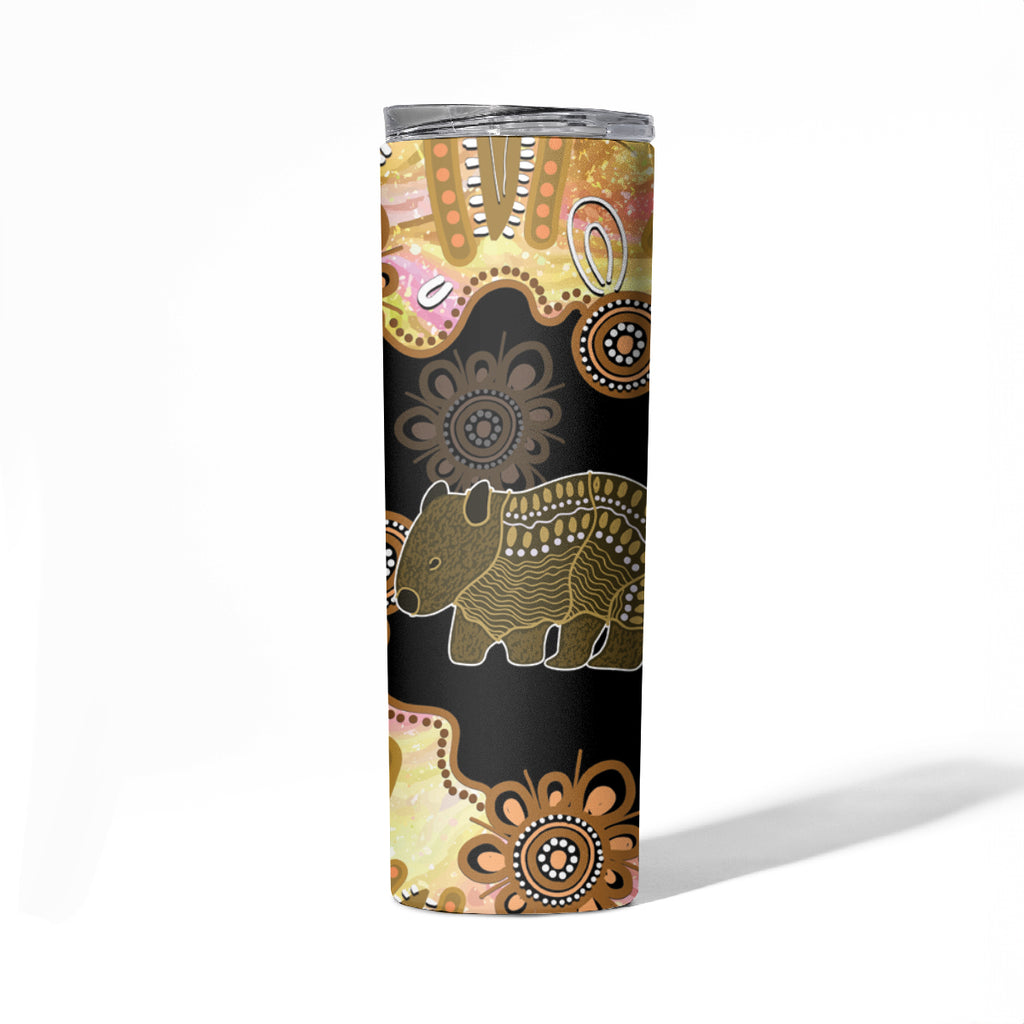 Australia Opal Wombat Skinny Tumbler Aussie Aboriginal Art
