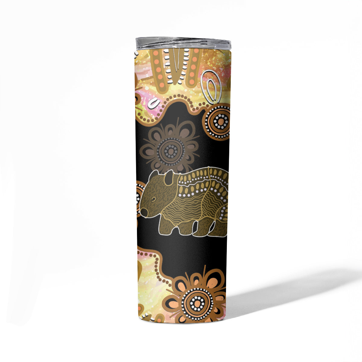Australia Opal Wombat Skinny Tumbler Aussie Aboriginal Art