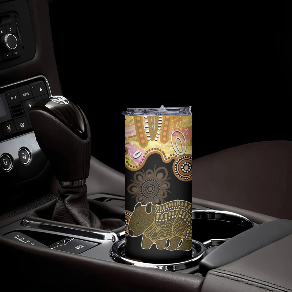 Australia Opal Wombat Skinny Tumbler Aussie Aboriginal Art