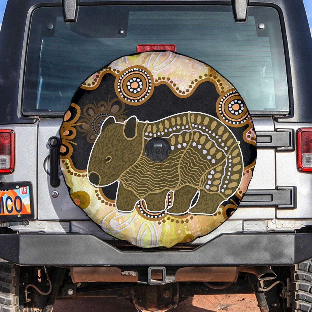 Australia Opal Wombat Spare Tire Cover Aussie Aboriginal Art