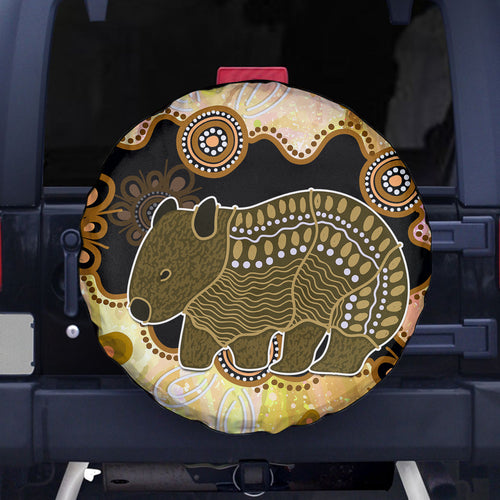 Australia Opal Wombat Spare Tire Cover Aussie Aboriginal Art