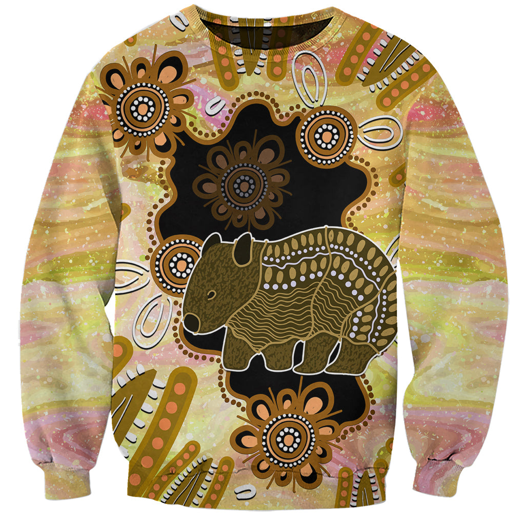 Australia Opal Wombat Sweatshirt Aussie Aboriginal Art