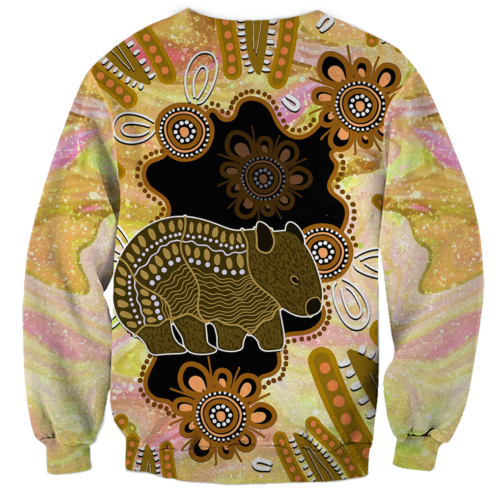 Australia Opal Wombat Sweatshirt Aussie Aboriginal Art