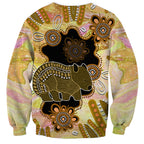 Australia Opal Wombat Sweatshirt Aussie Aboriginal Art