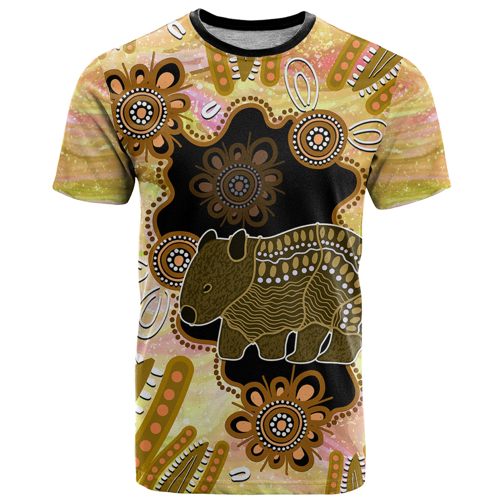 Australia Opal Wombat T Shirt Aussie Aboriginal Art